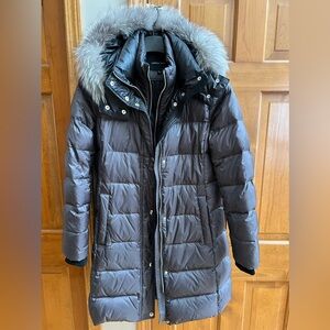 Andrew Marc Down Fox Fur Hooded Coat Size L